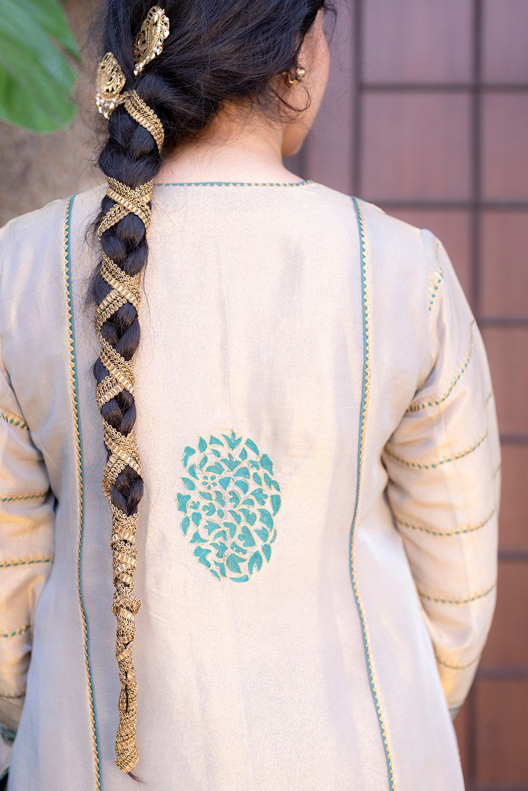 Chandi Choga with Soft Teal Pakistani Salwar