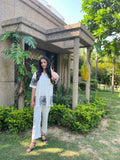 Off White Modal Cotton Co Ords Aari and Sequins Embroidery