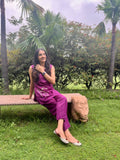 Purple deer embroidery co-ord
